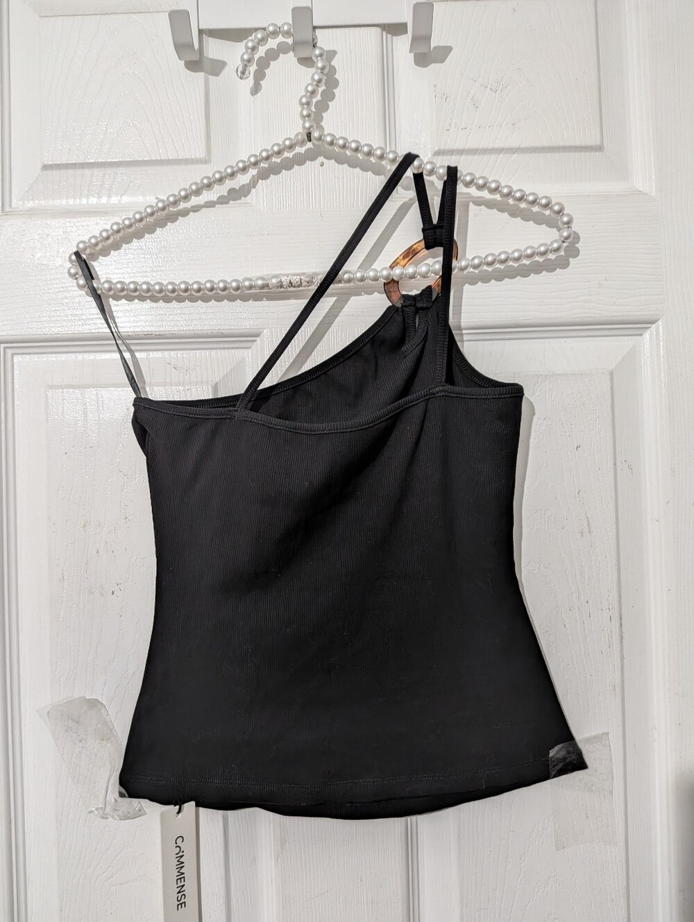 Commense Ring Detail One Shoulder Ribbed Top - Picture 8 of 14